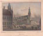 Gouda De St. Janskerk van de Markt gezien 1858 staalgravure, Antiek en Kunst, Ophalen of Verzenden