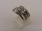Zilveren damesring met zirkonia                          Z20, Gebruikt, ., Ophalen of Verzenden, Dame