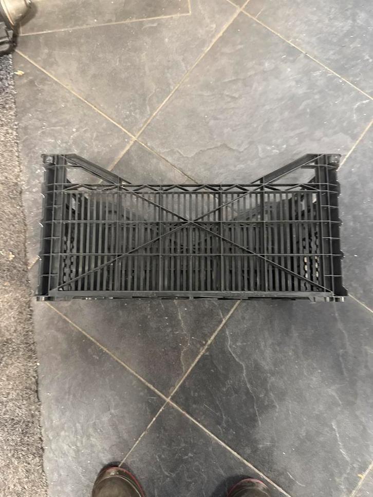 Kunststof Krat zwart  - Ideaal voor Opslag! 50x30x24 cm, Doe-het-zelf en Verbouw, Kratten en Dozen, Gebruikt, Krat, 50 tot 75 cm