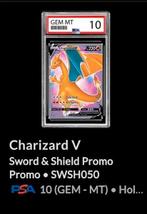 Charizard V PSA 10 - Sword & Shield Promo SWSH050, Hobby en Vrije tijd, Ophalen, Nieuw, Losse kaart, Foil
