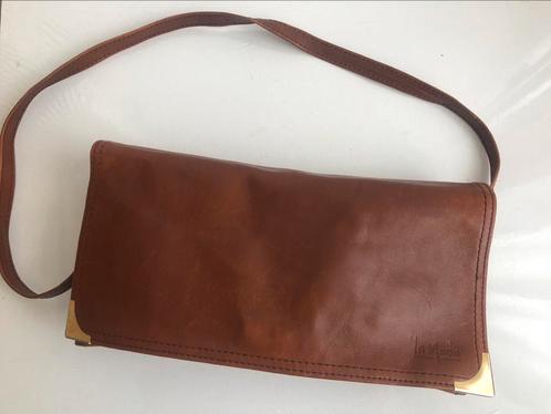 La Moda bruine leren tas - Vintage, Sieraden, Tassen en Uiterlijk, Tassen | Damestassen, Zo goed als nieuw, Schoudertasje, Bruin