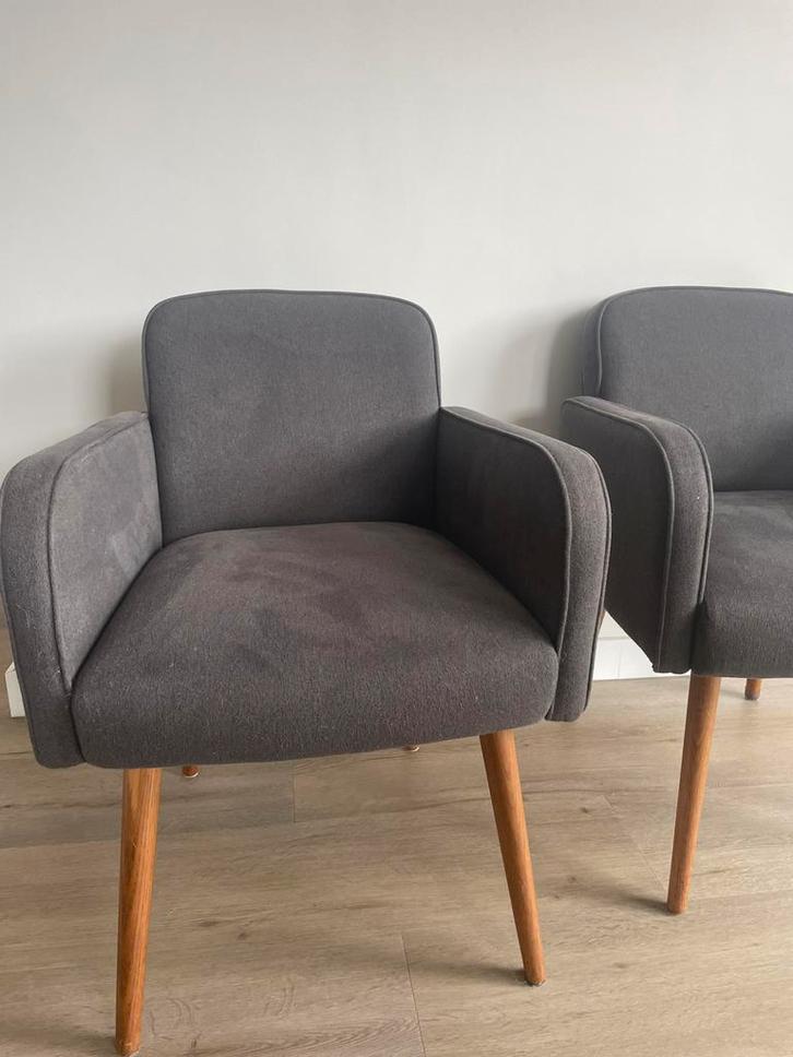 Nette staat eetkamerstoelen, Huis en Inrichting, Stoelen, Gebruikt, Twee, Grijs, Ophalen