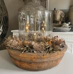 XXL oude olijfbak - 60 cm - olijfbak - houten schaal - sober, Ophalen, Schaal, Rond, Zo goed als nieuw