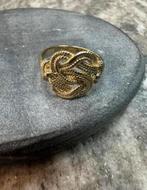 14K gouden massieve mattenklopper ring, Nieuw, Ophalen of Verzenden, Dame of Heer, Goud