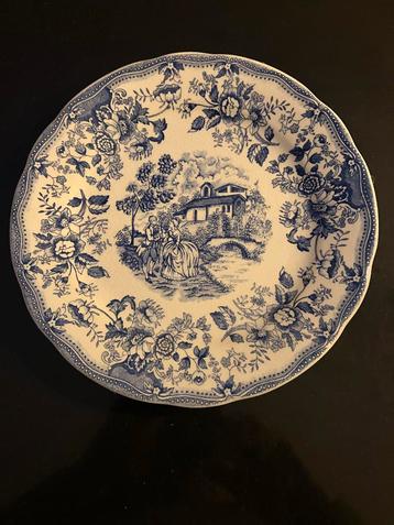 Antiek Engels Ironstone Dinerbord - Transferware beschikbaar voor biedingen