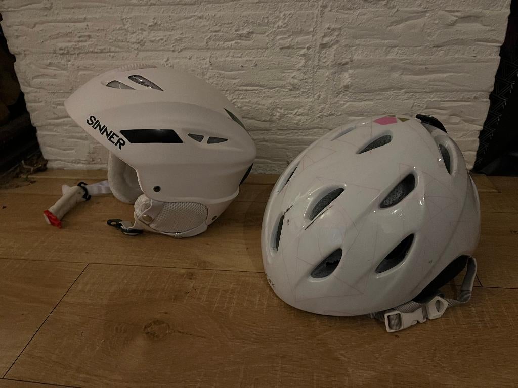 ski helm kind kinder helmen sinner giro zwart wit 52 53 54, Ophalen of Verzenden, Zo goed als nieuw
