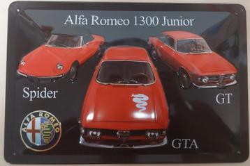 Alfa Romeo 1300 Junior Spider GTA relief metalen reclamebord beschikbaar voor biedingen
