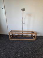 Lamp met houten frame - Uniek design!, Huis en Inrichting, Ophalen, Gebruikt, Minder dan 50 cm, Industrieel