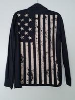 Overhemd Rude maat M zwart met Amerikaanse vlag achterkant, Gedragen, Rude, Zwart, Halswijdte 39/40 (M)