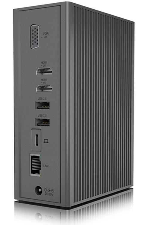 ICY BOX IB-DK2262AC USB-C dockingstation, Computers en Software, Dockingstations, Zo goed als nieuw, Docking station, Laptop, Ophalen