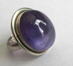 925 Zilveren ring Amethist maat 18,5, Ophalen, 18 tot 19, Paars, Zo goed als nieuw