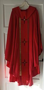 Albe en kazuifel, echt pastoor gewaad, kleding, rood met go, Antiek en Kunst, Ophalen of Verzenden