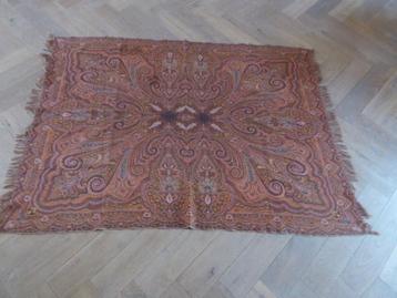 Antiek groot worteldoek – schoorsteenmanteldoek 117 x 160 cm beschikbaar voor biedingen