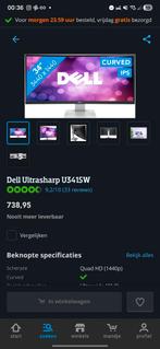 Dell Ultrasharp U3415W - 34 inch Quad HD Monitor, Computers en Software, Monitoren, Gaming, IPS, Contact@dell.com, Ultrawide