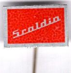 SCALDIA rood op aluminium auto speldje ( C_241 ), Verzenden, Zo goed als nieuw, Transport, Speldje of Pin