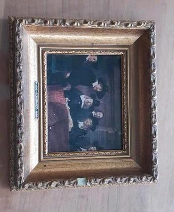Oud schilderij prent in lijst  beschikbaar voor biedingen