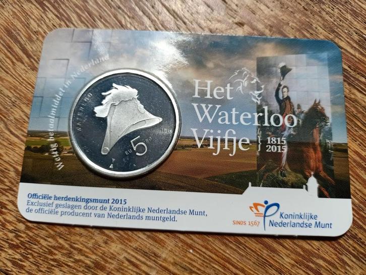 Waterloo Vijfje 2015 in Coincard, Postzegels en Munten, Munten | Nederland, Losse munt, Euro's, Koningin Beatrix, Ophalen of Verzenden