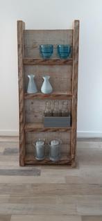 Houten decoratie etagiere - staand decoratie wandrek, Huis en Inrichting, Ophalen, Zo goed als nieuw