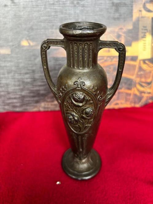 Antiek metalen Jugendstil - Art Nouveau vaasje, Antiek en Kunst, Antiek | Vazen, Ophalen of Verzenden