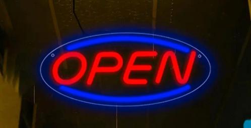 Neon LED Verlichting - Open, Huis en Inrichting, Lampen | Hanglampen, Nieuw, Minder dan 50 cm, Kunststof, Ophalen of Verzenden