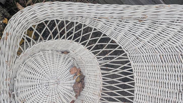 Stoel van rotan, Huis en Inrichting, Stoelen, Gebruikt, Eén, Riet of Rotan, Wit, Ophalen