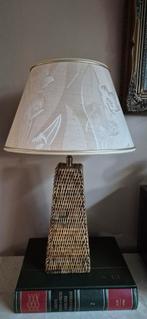 Birma rieten tafellamp 46 cm, Huis en Inrichting, Lampen | Tafellampen, Ophalen of Verzenden, Zo goed als nieuw