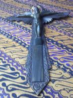 Mooie grote Art Deco kruisbeeld hanger uit Frankrijk 40,3 cm, Antiek en Kunst, Ophalen of Verzenden