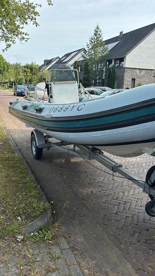 Rubberboot zodiac met 90pk Johnson en trailer setprijs €4499, Watersport en Boten, Rubberboten, Zo goed als nieuw, Overige merken