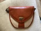 Leder ..linnen schoudertas .. clutch, Sieraden, Tassen en Uiterlijk, Tassen | Damestassen, Ophalen of Verzenden, Zo goed als nieuw