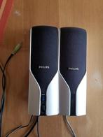 Philips 2 leuke speakers,  goed geluid gratis, Computers en Software, Pc speakers, Ophalen, Gebruikt, Philips