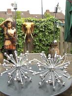 FIFTIES SIXTIES CHROMEN DESIGN SPOETNIK/SPUTNIK HANGLAMPEN, Huis en Inrichting, Lampen | Hanglampen, Ophalen, 50 tot 75 cm, Glas