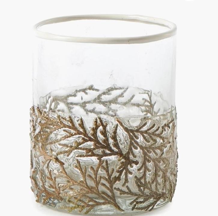 Riviera Maison Waxinehouder juniperus leaf votive, Huis en Inrichting, Woonaccessoires | Kandelaars en Kaarsen, Gebruikt, Kandelaar