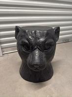 Luipaard bijzettafel / krukje zwart, Rond, Zo goed als nieuw, Ophalen, 45 tot 60 cm