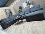 XL Ribstof  U-Bank / Hoekbank / Loungebank - Grijs - 363cm, Huis en Inrichting, Banken | Bankstellen, Ophalen, -, -, Hoekbank