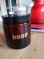 Glazen met "gouden letters" drop / vintage pot, Ophalen of Verzenden, Zo goed als nieuw, Glas, Overige stijlen