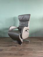 Nette grijze leren relax fauteuil / relaxstoel op stervoet, Ophalen, Nvt, Nvt, Nvt