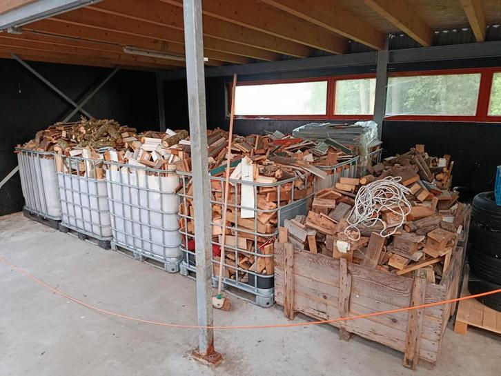 Haardhout met krat, Tuin en Terras, Haardhout, Minder dan 3 m³, Ophalen of Verzenden