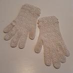 Vintage gehaakte Dames Handschoenen Bruid Wit Creme, Ophalen of Verzenden, Gedragen, Wit, Accessoires