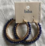Biba oorringen met glaskralen, Ophalen of Verzenden, Zo goed als nieuw, Blauw, Overige materialen