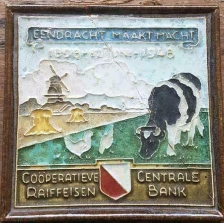 porceleyne fles, delft. Eendracht maakt macht. 1898 1948, Antiek en Kunst, Antiek | Wandborden en Tegels, Ophalen