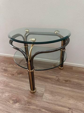 Glazen Bijzettafel Ovaal Design beschikbaar voor biedingen