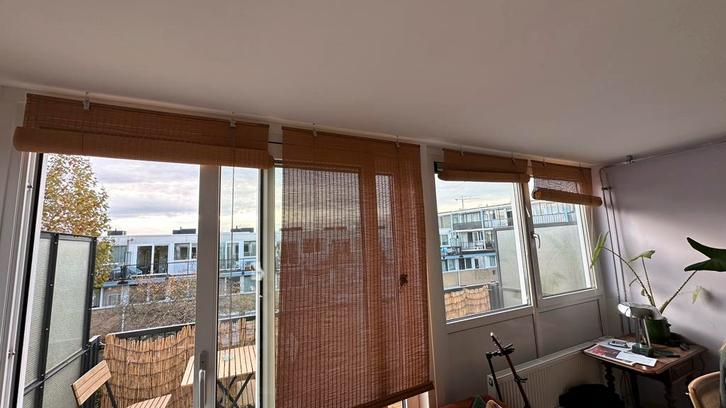 Bamboe rolgordijnen 4 stuks, Huis en Inrichting, Stoffering | Gordijnen en Lamellen, Zo goed als nieuw, 150 tot 200 cm, Ophalen