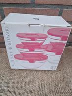 Glazen bakjes met deksel 5 x, Ophalen of Verzenden, Zo goed als nieuw