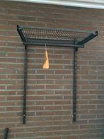 Kapstok met plank - zwart metaal, Huis en Inrichting, Woonaccessoires | Wandplanken en Boekenplanken, Ophalen, Gebruikt