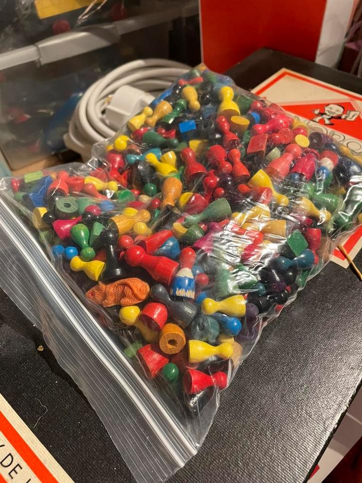Zak met heel veel pionnen. 500 gram, Hobby en Vrije tijd, Gezelschapsspellen | Bordspellen, Gebruikt, Ophalen of Verzenden