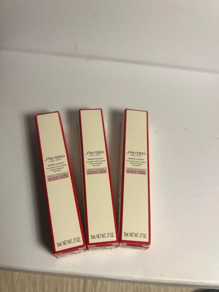 Shiseido White Lucent Crème & Masque Nuit Eclat, Verzenden, Nieuw, Gehele gezicht, Verzorging
