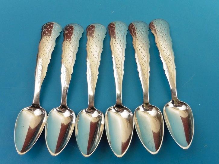 6 zilveren theelepeltjes                                Z228, Antiek en Kunst, Antiek | Goud en Zilver, Zilver, Ophalen of Verzenden