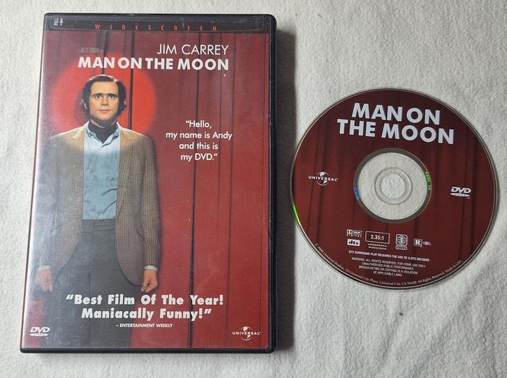 Man on the moon ( Milos Forman ) met Jim Carrey US IMPORT, Cd's en Dvd's, Dvd's | Komedie, Zo goed als nieuw, Overige genres, Vanaf 12 jaar