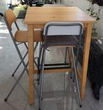 Ikea Praktische hoge eettafel met 3 inklapbare barkrukken, Ophalen of Verzenden, Zo goed als nieuw
