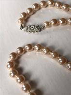 Parelketting faux parels vintage geknoopt, Overige materialen, Gebruikt, Wit, Ophalen of Verzenden